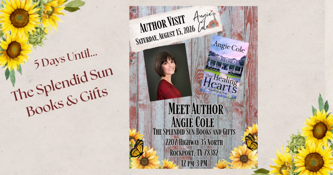 Only five more days until my visit to The Splendid Sun Books & Gifts!

I'll have signed copies of my Cardinal Creek novels and would love the chance to meet you in person.

If you're planning to come, let me know in the comments!