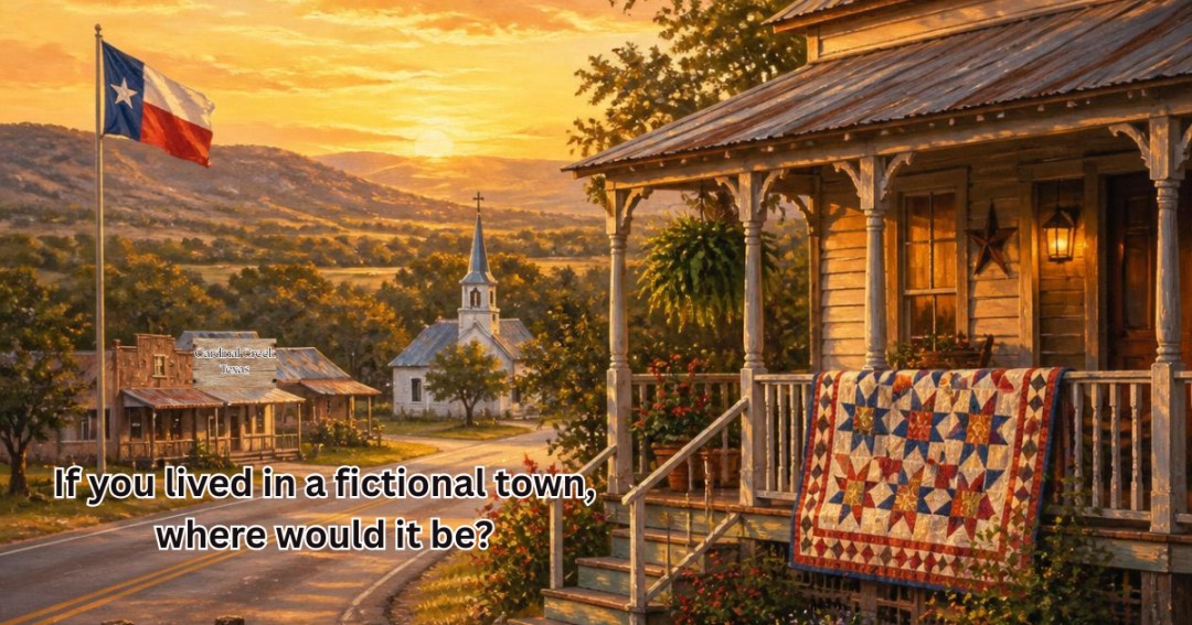 One of my favorite things about reading is visiting places that exist only in the pages of a book. Some fictional towns feel so real you'd swear you could find them on a map.
Cardinal Creek is that place for me—a Texas town where neighbors know your name, quilts tell family stories, and second chances are always possible.
Now I'm curious...
If you could live in a fictional town, where would it be?